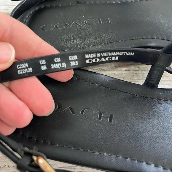 Coach Jaci Logo Leather Sandals - Picture 10 of 13